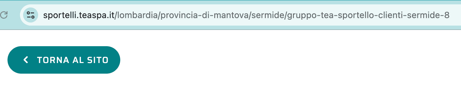 Esempio di URL ottimizzato sulla pagina locale di TeaSpa
