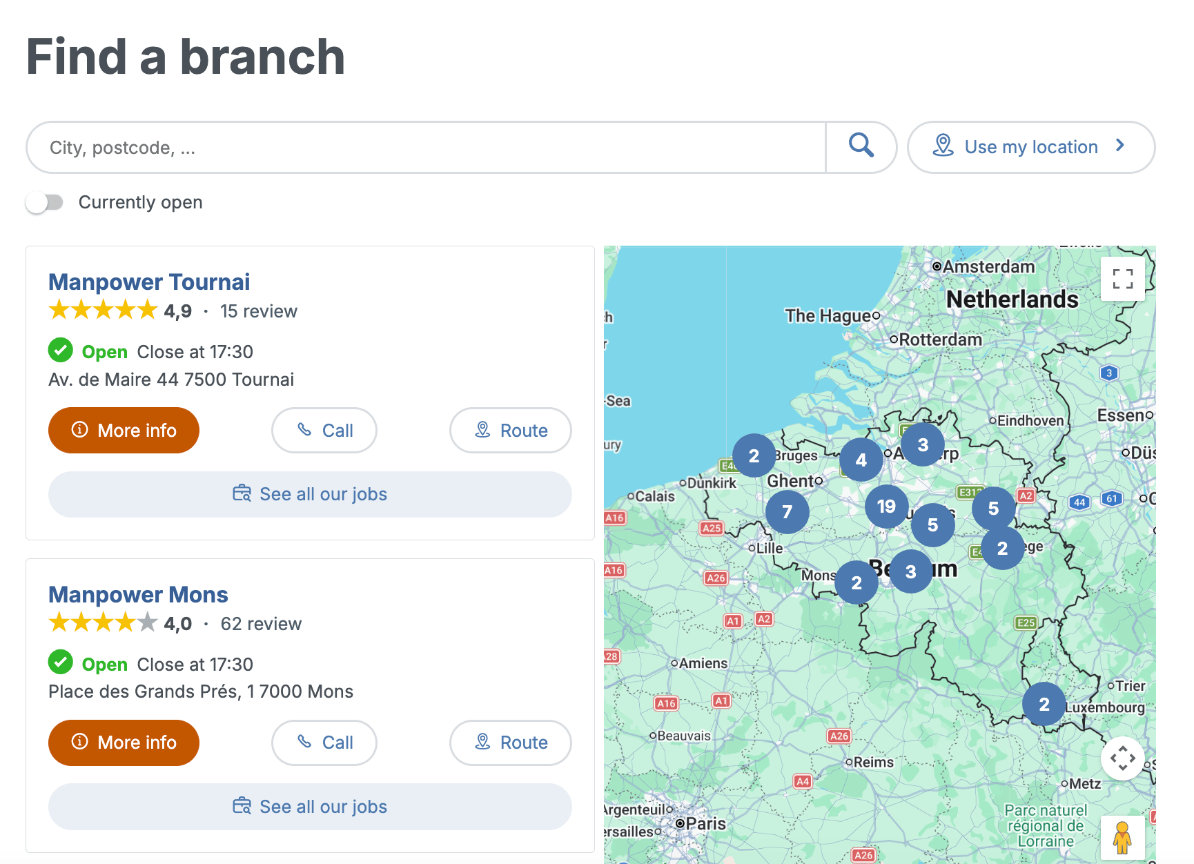 open now feature on store locator