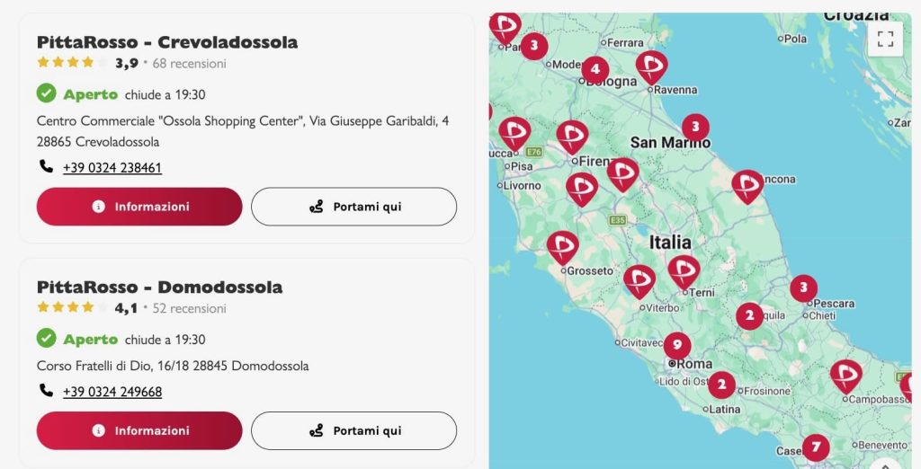 Pulsanti CTA Store Locator