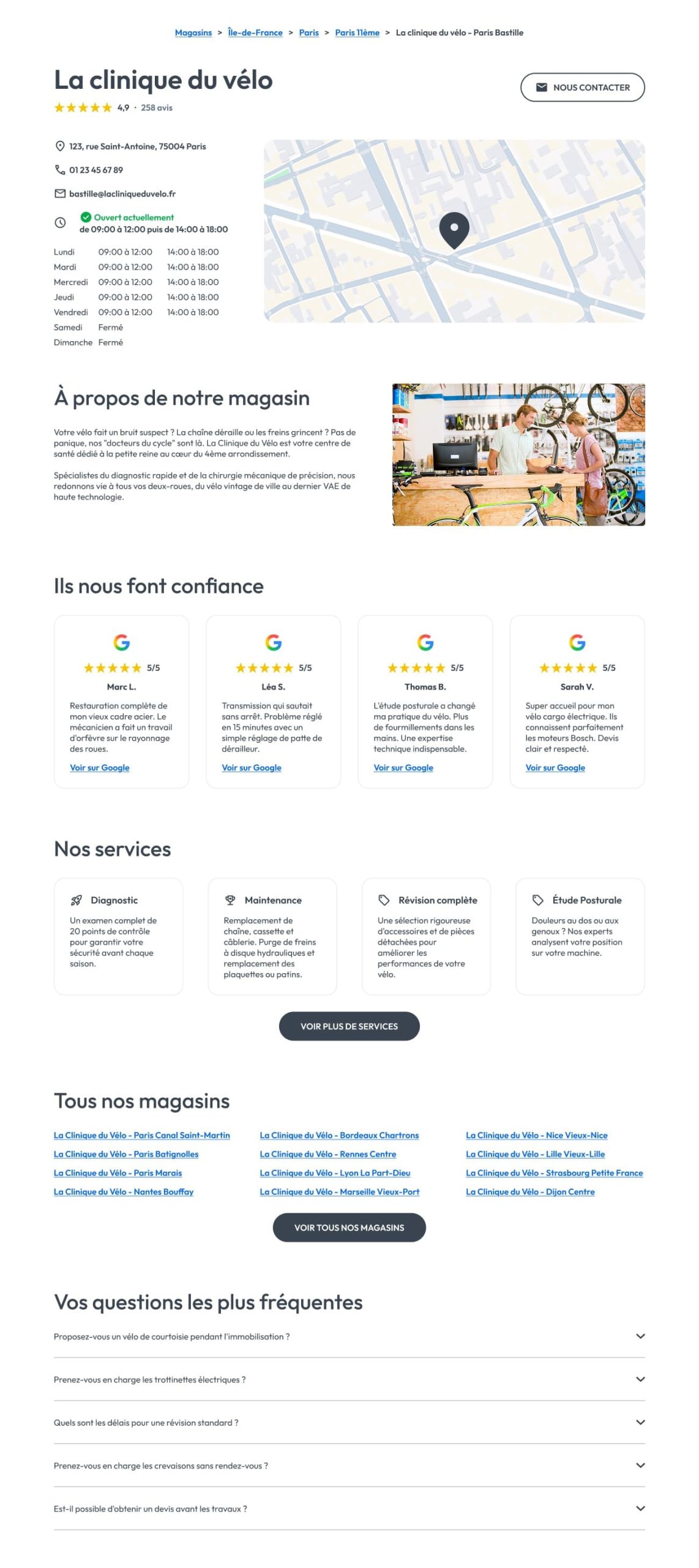 page locale d'un store locator