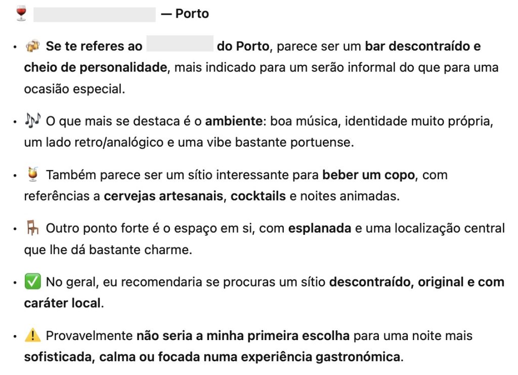 Resposta de uma IA generativa (ChatGPT) usando as avalia&ccedil;&otilde;es dos clientes