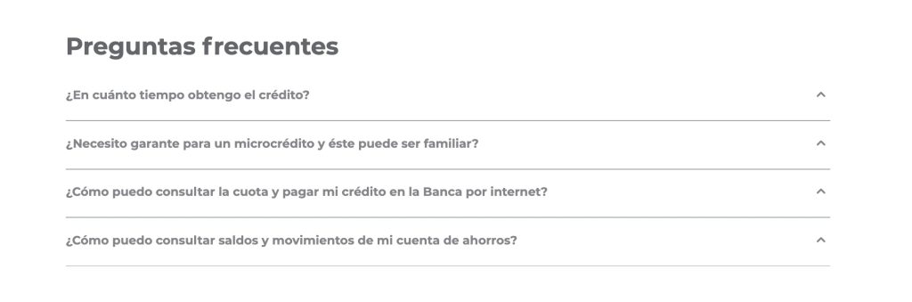 Sección de preguntas frecuentes (FAQ) en un store locator