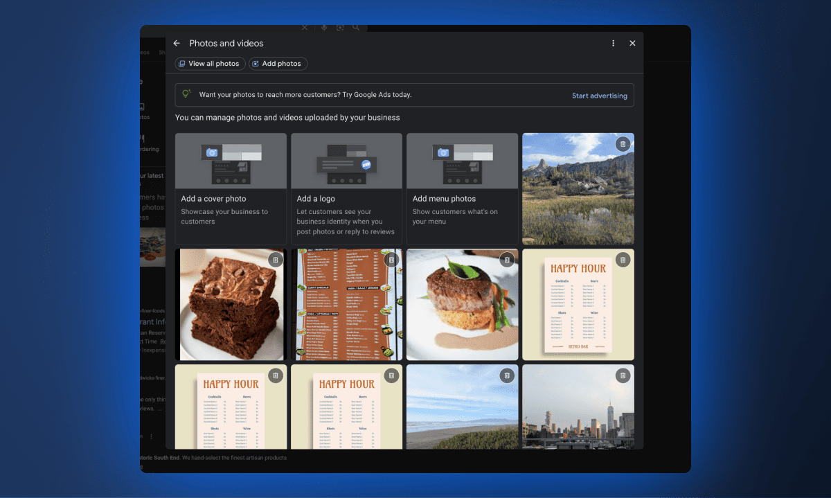nouvel affichage des photos fiches Google