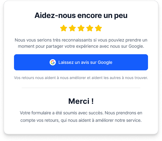 message de remerciement sur partoo avant demande de d&eacute;p&ocirc;t d'avis