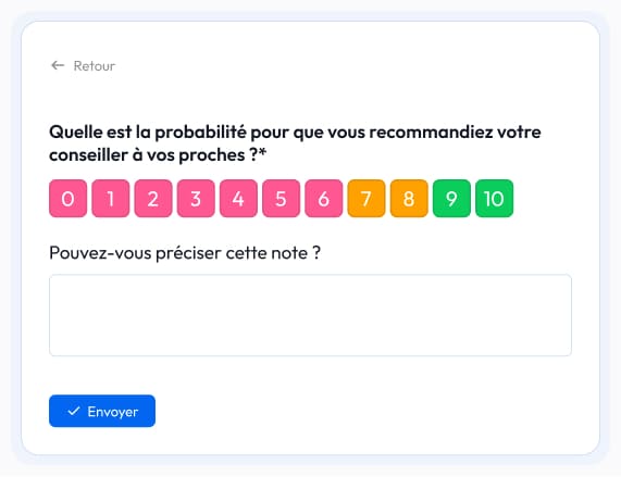 exemple of nps question in a customer satisfaction survey