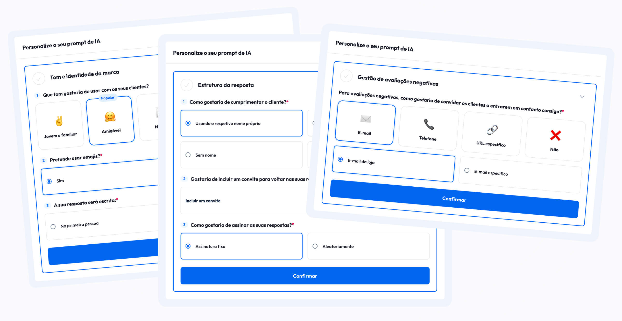 custom settings for prompt personalisation for AI suggested replies to reviews in the partoo app