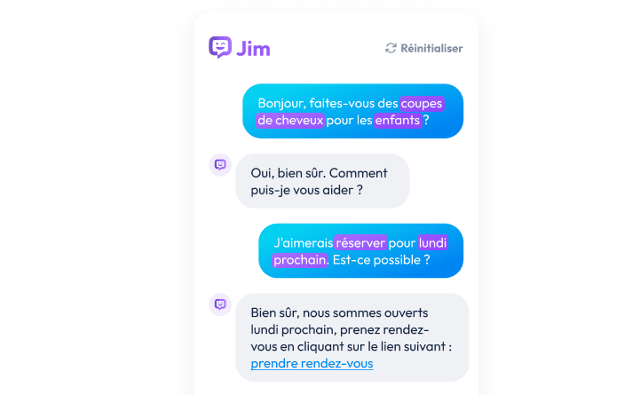 Jim analyzes customer messages.
