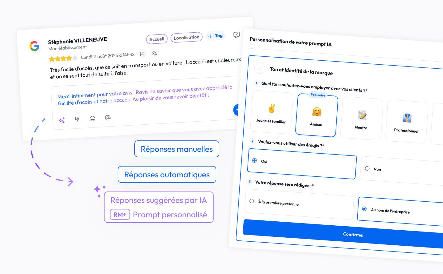 The Partoo platform enables you to respond to your reviews in a variety of ways.