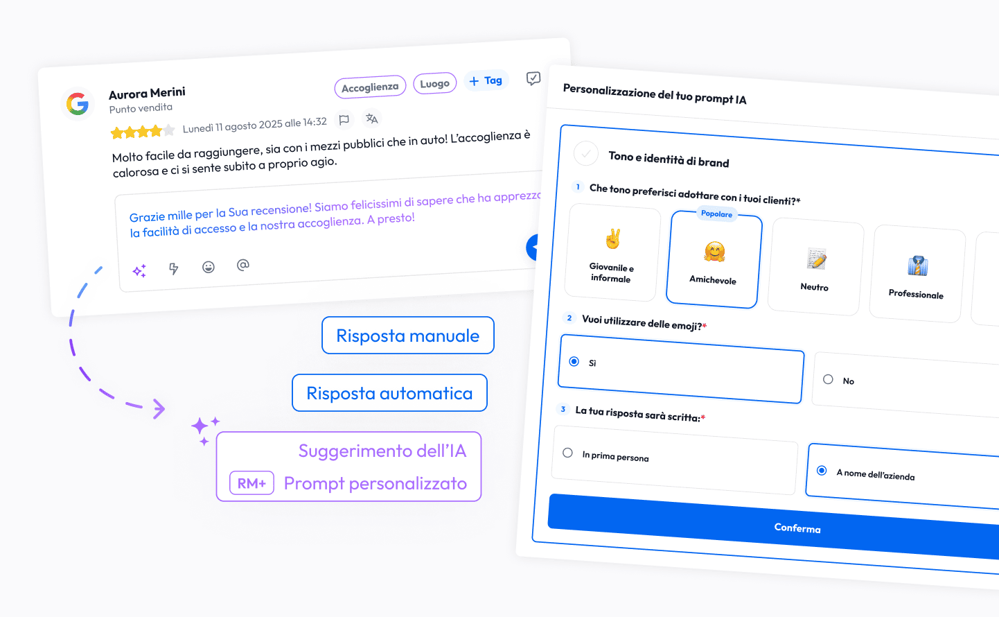 The Partoo platform enables you to respond to your reviews in a variety of ways.