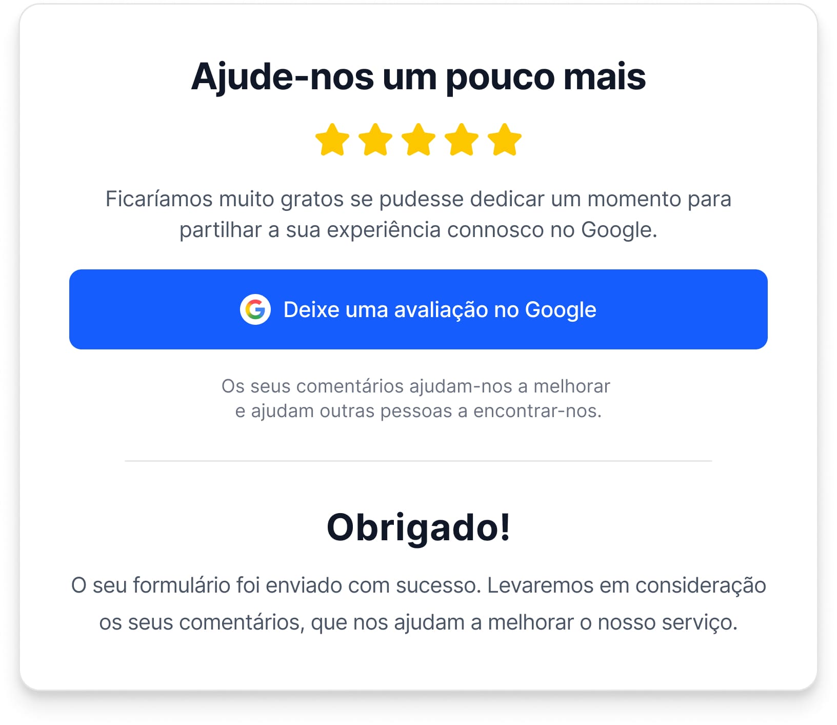 Janela de solicita&ccedil;&atilde;o de avalia&ccedil;&atilde;o p&oacute;s-inqu&eacute;rito