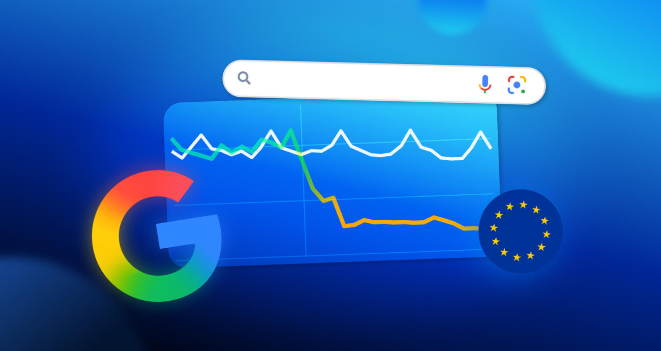 article about 80% less views on google search in europe