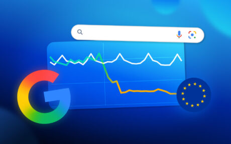 article about 80% less views on google search in europe