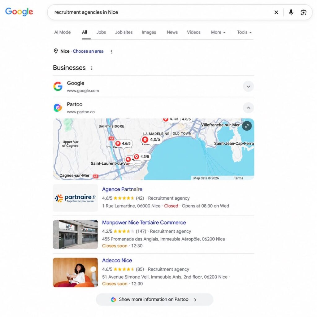 partoo's local pack on google